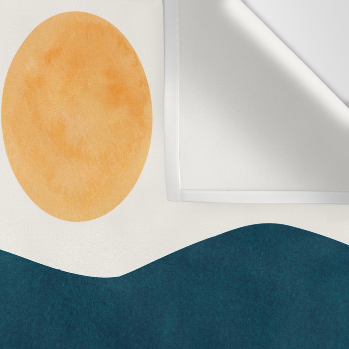 Teal Mountains Minimal Landscape Wall Tapestry Gallery Image 3