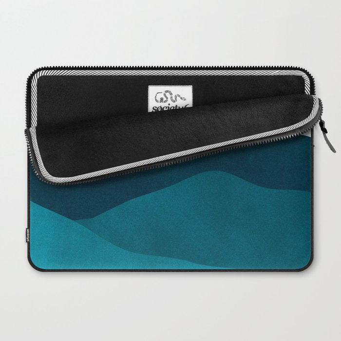 Teal Mountains Minimal Landscape Laptop Sleeve Gallery Image 2