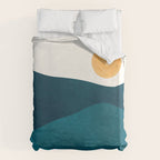 Teal Mountains Minimal Landscape Duvet Cover Gallery Image 6
