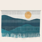 Teal Mountains Minimal Landscape Wall Hanging Gallery Image 1