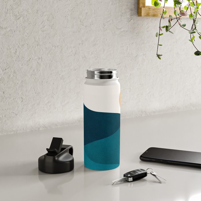 Teal Mountains Minimal Landscape Water Bottle Gallery Image 4