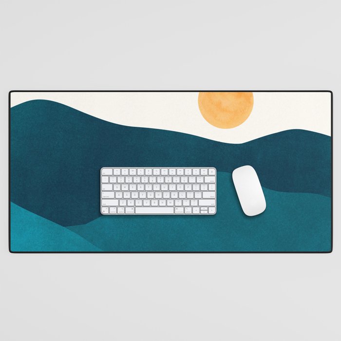 Teal Mountains Minimal Landscape Desk Mat Gallery Image 1