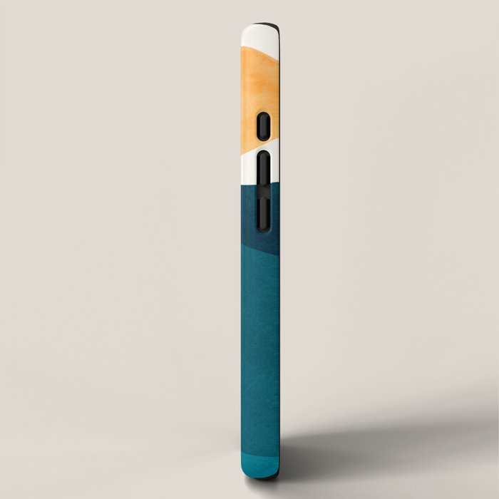 Teal Mountains Minimal Landscape iPhone Case Gallery Image 2