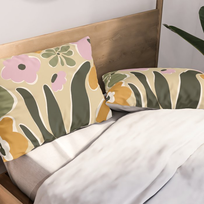 RETRO floral garden  Pillow Sham Gallery Image 2