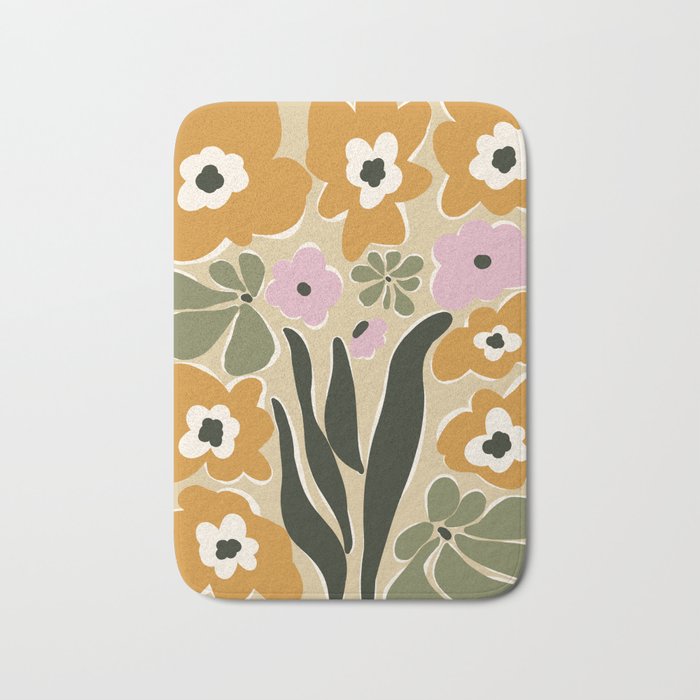 RETRO floral garden  Bath Mat Gallery Image 1