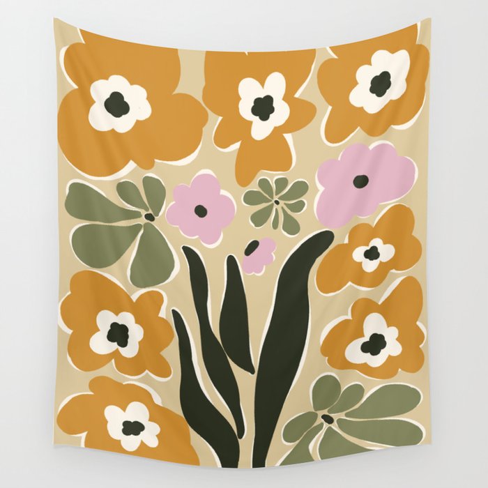 RETRO floral garden  Wall Tapestry Gallery Image 4