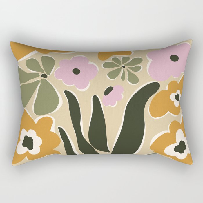 RETRO floral garden  Rectangular Pillow Gallery Image 2
