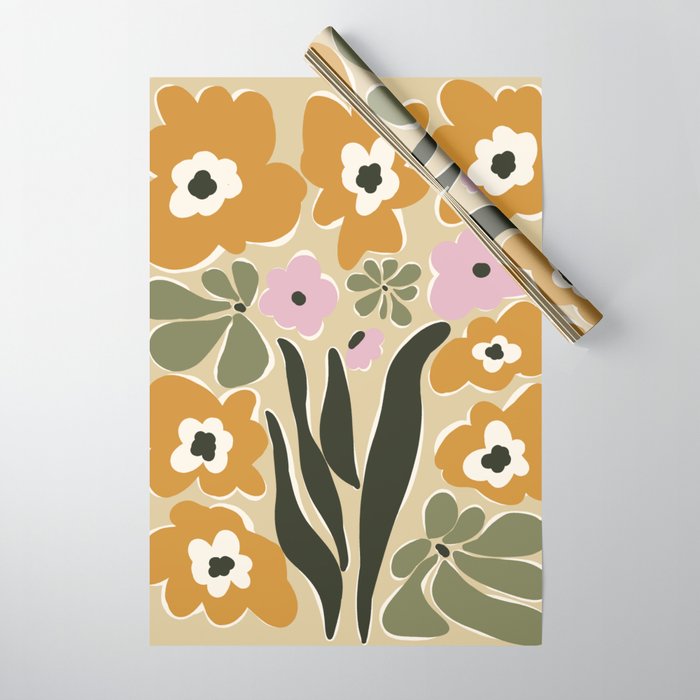 RETRO floral garden  Wrapping Paper Gallery Image 1