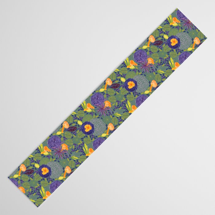 Forest Full of Wild Mushrooms in Sage & Plum Table Runner Gallery Image 3