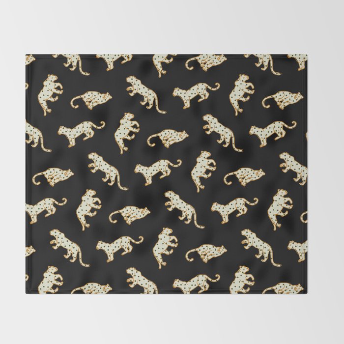 Leopard at Night Throw Blanket Gallery Image 2