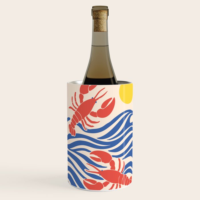 Lobsters Frolicking in the Ocean Waves Wine Chiller Gallery Image 1