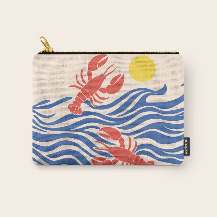 Lobsters Frolicking in the Ocean Waves Carry All Pouch Gallery Image 1