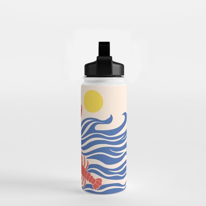 Lobsters Frolicking in the Ocean Waves Water Bottle Gallery Image 2