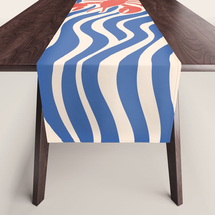 Lobsters Frolicking in the Ocean Waves Table Runner Gallery Image 1
