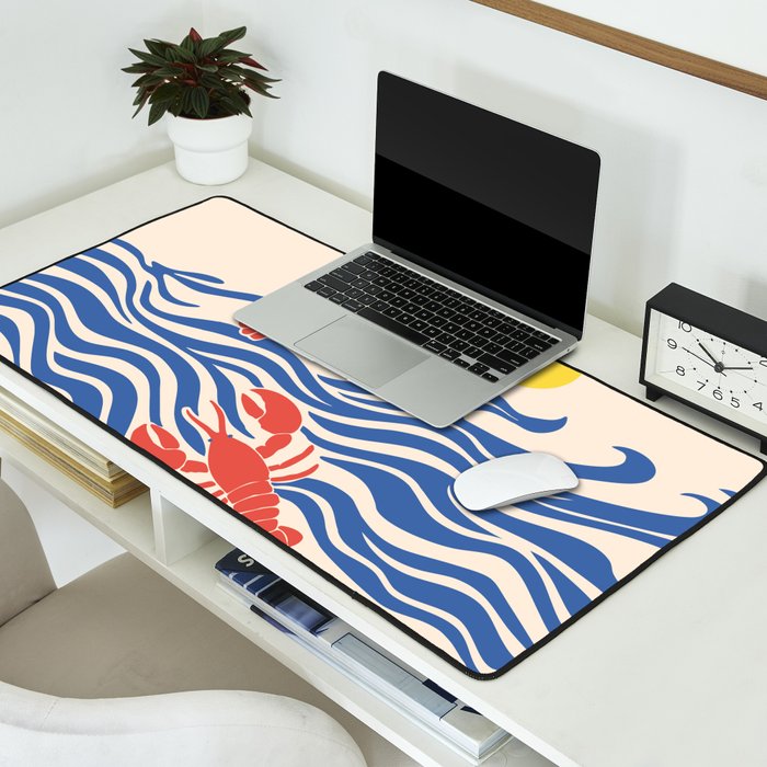 Lobsters Frolicking in the Ocean Waves Desk Mat Gallery Image 2