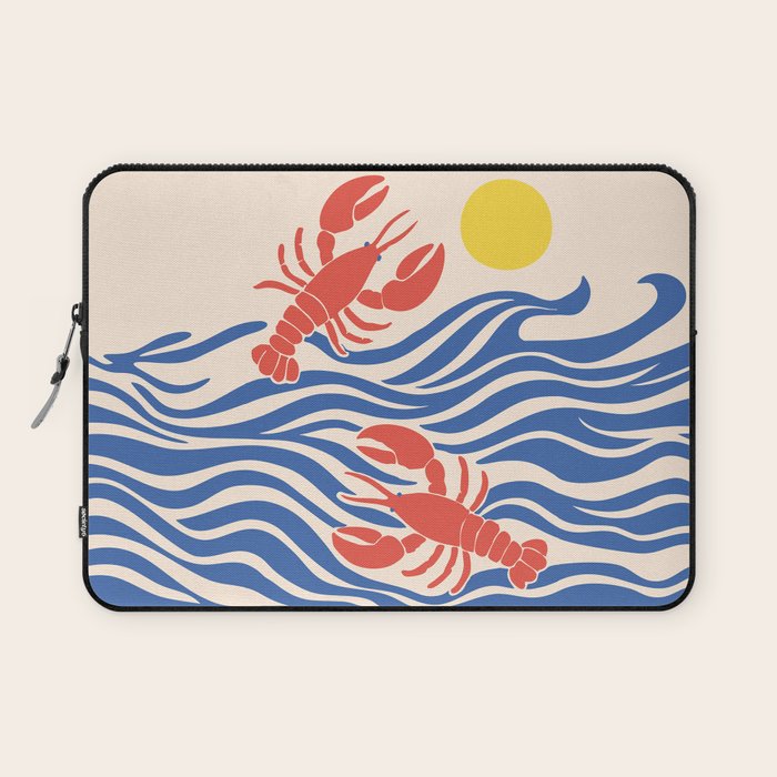 Lobsters Frolicking in the Ocean Waves Laptop Sleeve Gallery Image 1