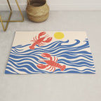 Lobsters Frolicking in the Ocean Waves Rug Gallery Image 1