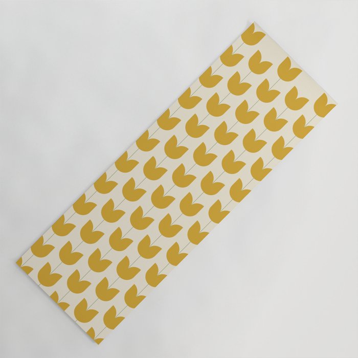 Spring Tulips II Yellow Mid Century Flowers Yoga Mat Gallery Image 1