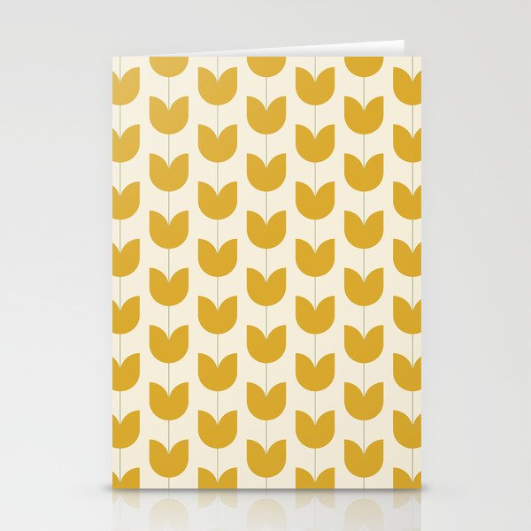 Spring Tulips II Yellow Mid Century Flowers Stationery Card Gallery Image 1