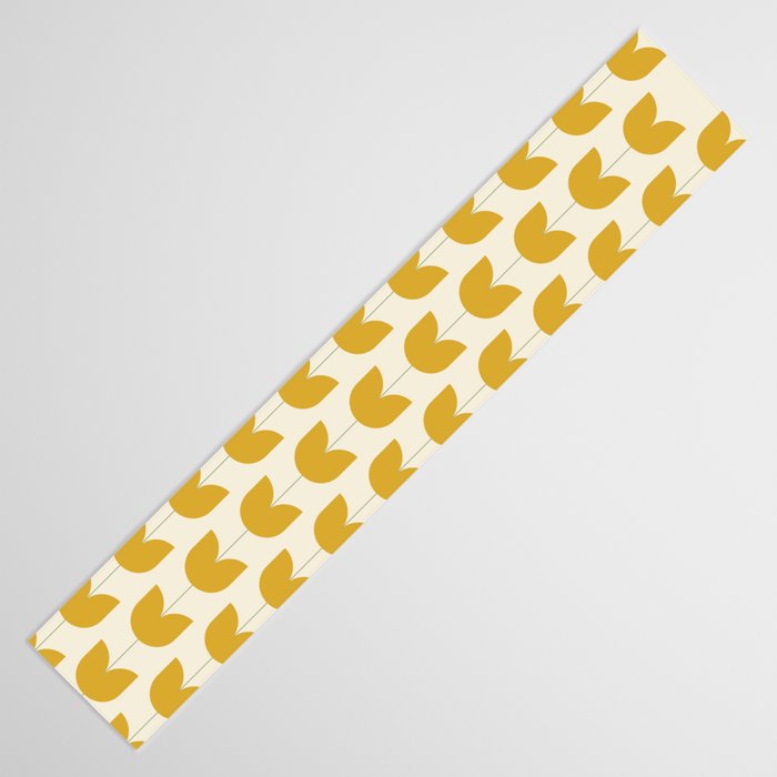 Spring Tulips II Yellow Mid Century Flowers Table Runner Gallery Image 3