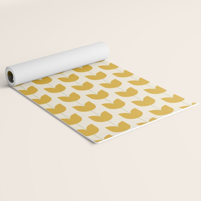Spring Tulips II Yellow Mid Century Flowers Yoga Mat Gallery Image 2