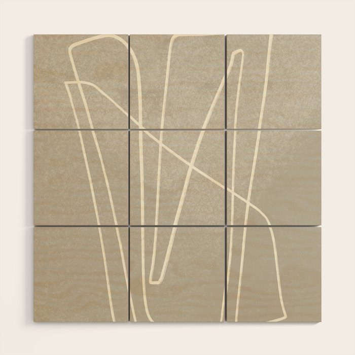 abstract graphic line intertwining Wood Wall Art Gallery Image 1