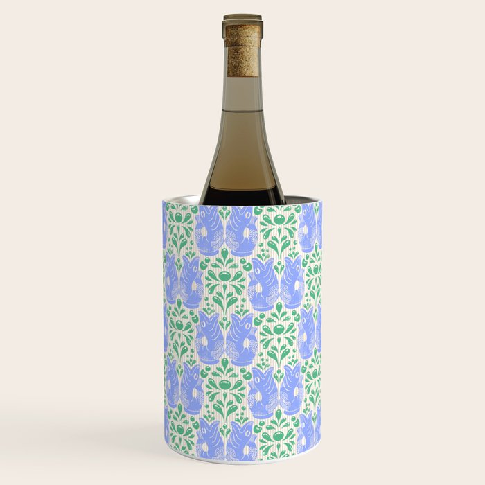 Retro Gurgle Fish Vases On Stripes - Blue And Teal Wine Chiller Gallery Image 3