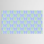 Retro Gurgle Fish Vases On Stripes - Blue And Teal Tablecloth Gallery Image 2