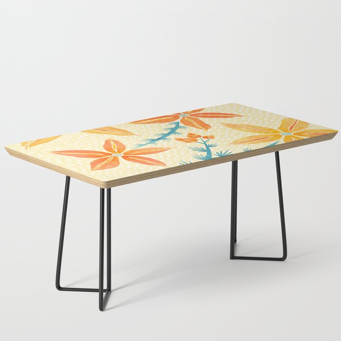 Vintage Tropical Flower Print Coffee Table Gallery Image 1