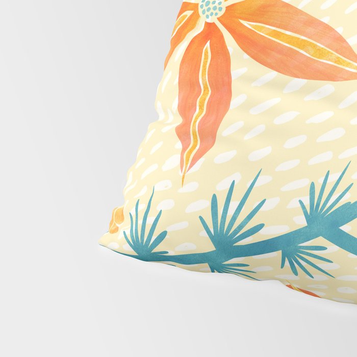 Vintage Tropical Flower Print Pillow Sham Gallery Image 4