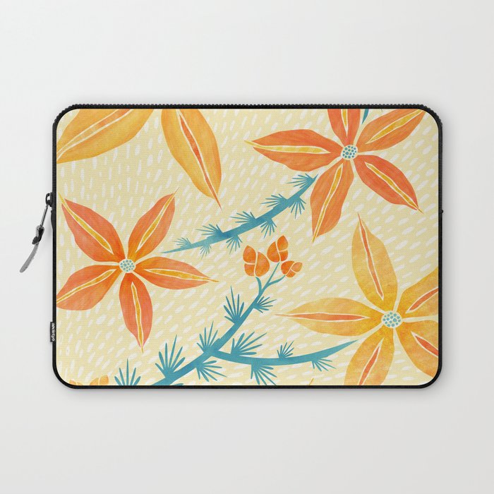Vintage Tropical Flower Print Laptop Sleeve Gallery Image 1