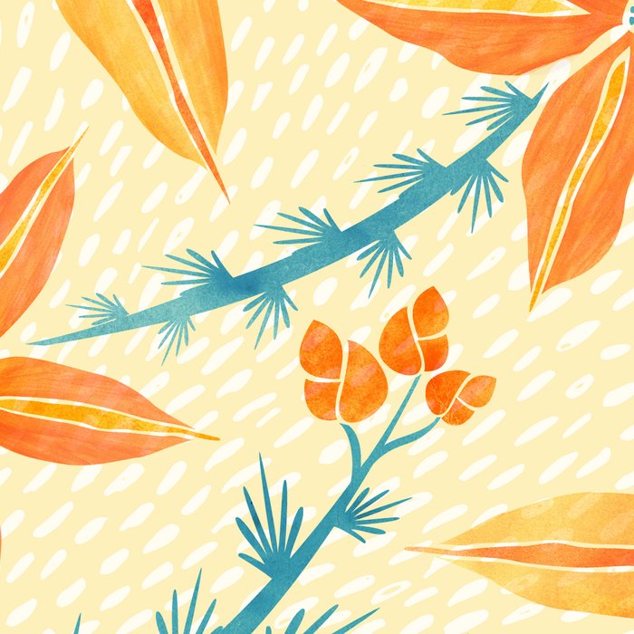 Vintage Tropical Flower Print Coffee Mug Gallery Image 2