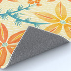 Vintage Tropical Flower Print Rug Gallery Image 4