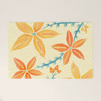 Vintage Tropical Flower Print Welcome Mat Gallery Image 1