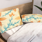 Vintage Tropical Flower Print Pillow Sham Gallery Image 2