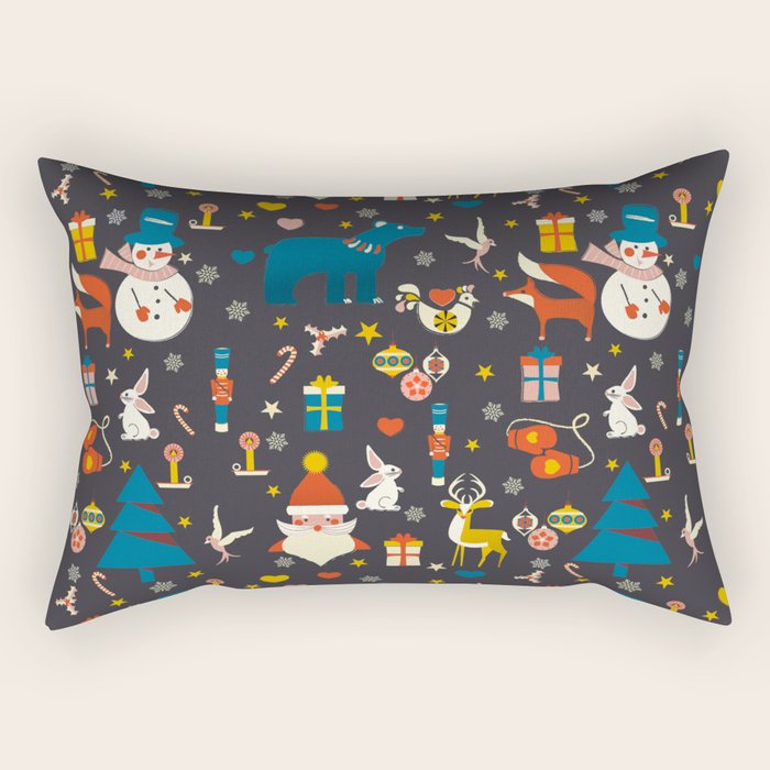 Christmas symbols pattern Rectangular Pillow Gallery Image 1