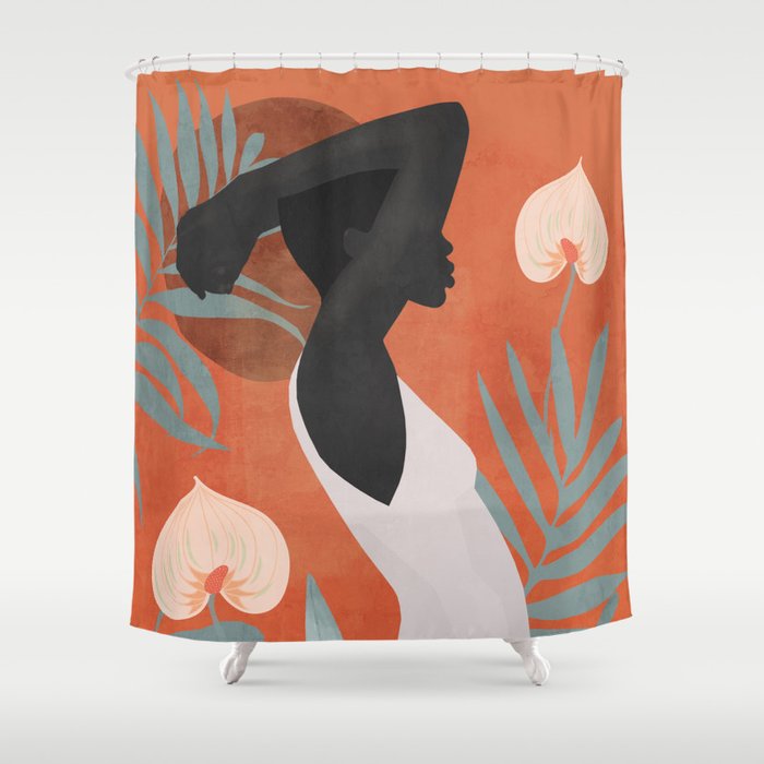 Tropical Girl 41 Shower Curtain Gallery Image 1