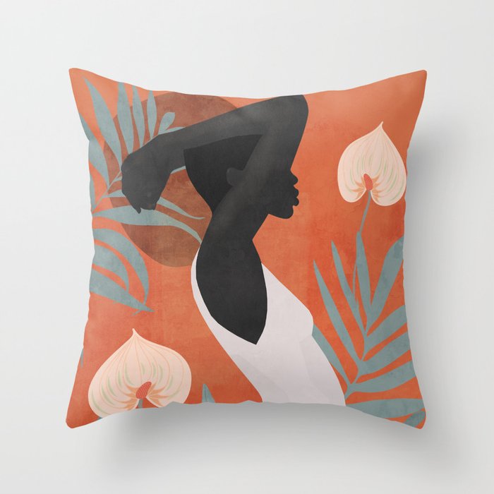 Tropical Girl 41 Throw Pillow Gallery Image 6
