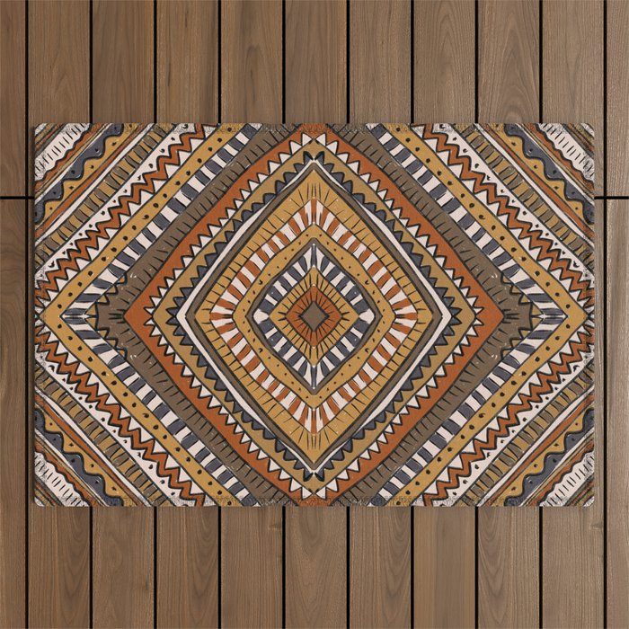 Symmetrical Pattern Outdoor Rug Gallery Image 1