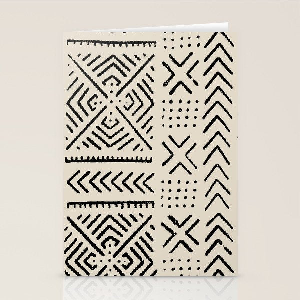 Line Mud Cloth // Bone Stationery Card Gallery Image 1