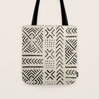 Line Mud Cloth // Bone Tote Bag Gallery Image 1