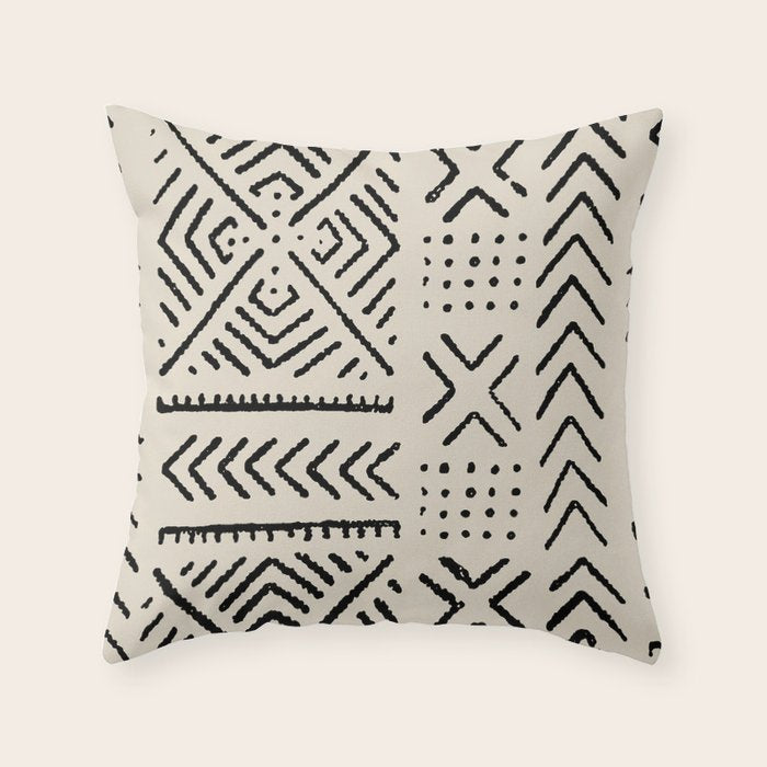 Line Mud Cloth // Bone Throw Pillow Gallery Image 6