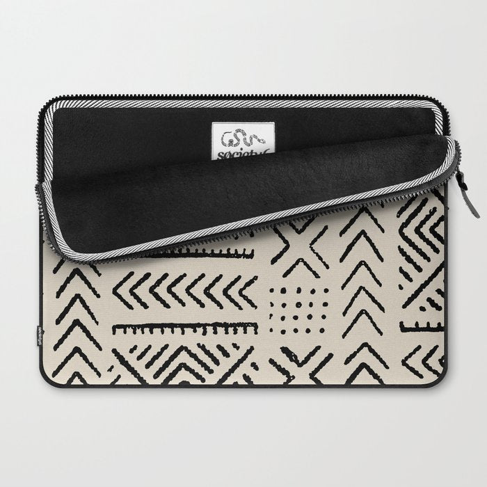 Line Mud Cloth // Bone Laptop Sleeve Gallery Image 2