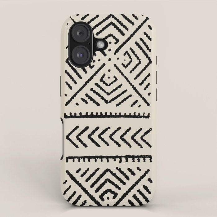 Line Mud Cloth // Bone iPhone Case Gallery Image 1
