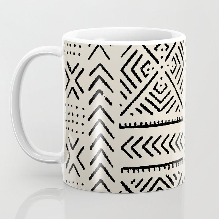 Line Mud Cloth // Bone Coffee Mug Gallery Image 3