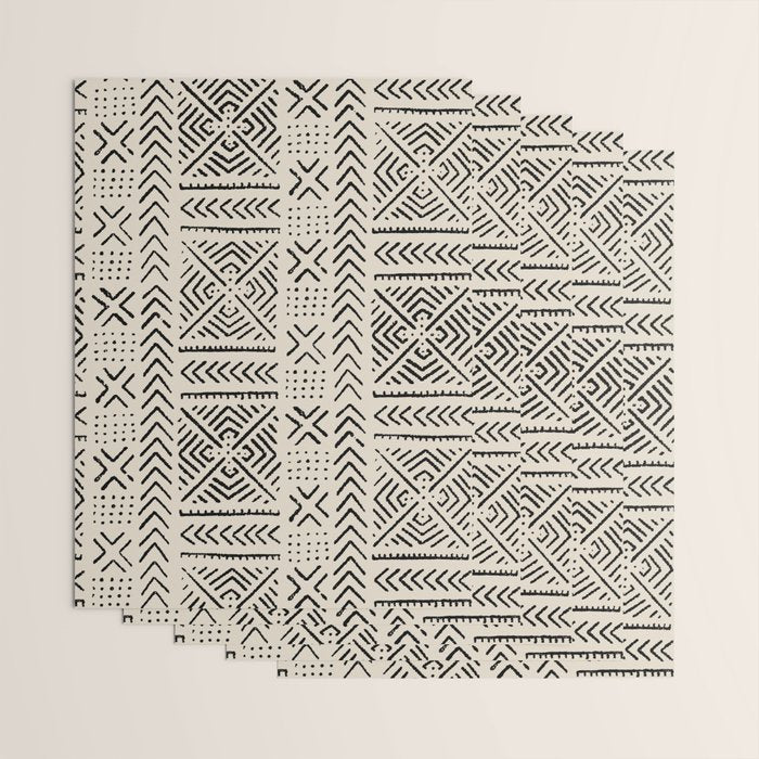 Line Mud Cloth // Bone Wrapping Paper Gallery Image 3