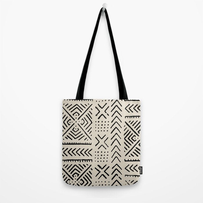 Line Mud Cloth // Bone Tote Bag Gallery Image 2