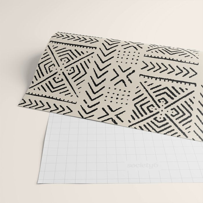 Line Mud Cloth // Bone Wrapping Paper Gallery Image 2