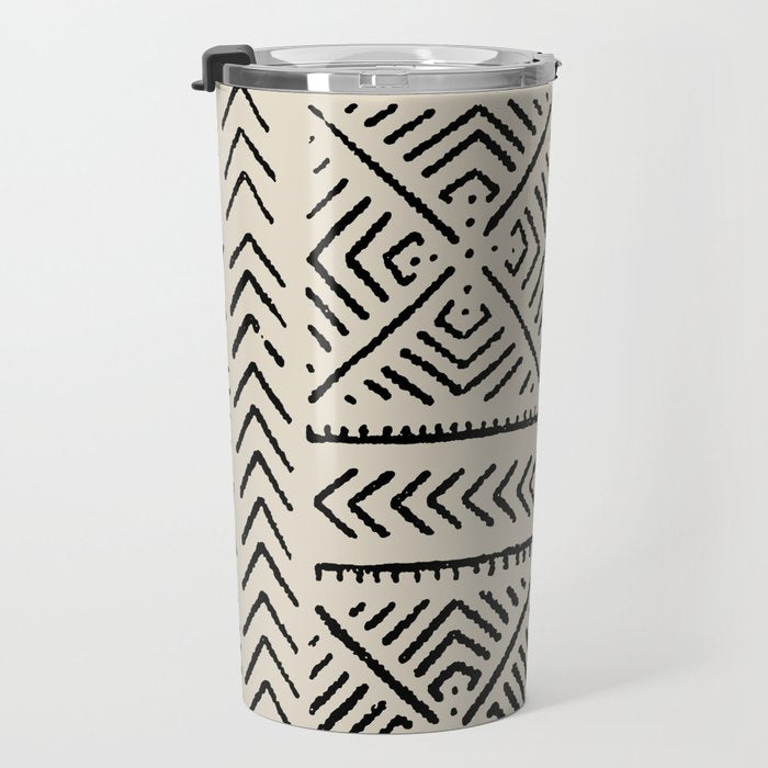 Line Mud Cloth // Bone Travel Mug Gallery Image 3