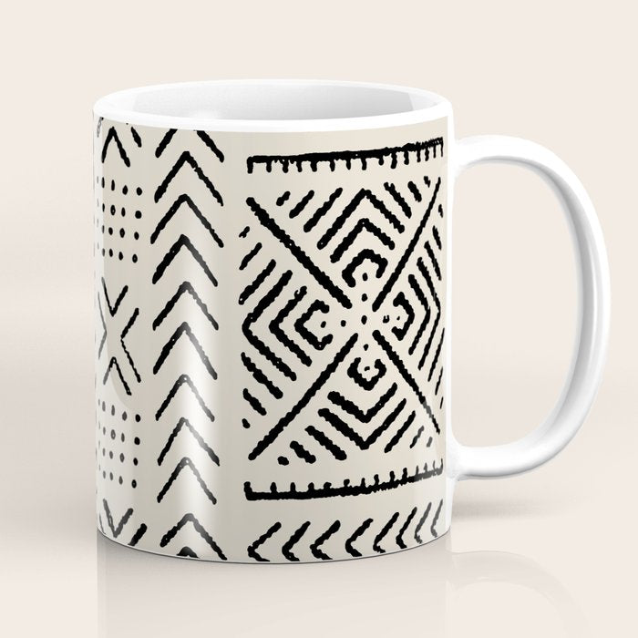 Line Mud Cloth // Bone Coffee Mug Gallery Image 1